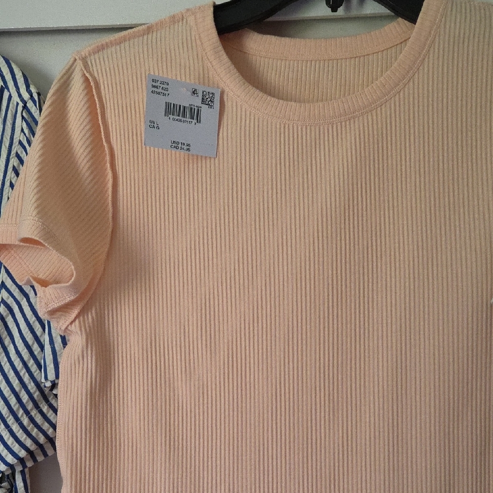 American Eagle Peach Ribbed Women's Top